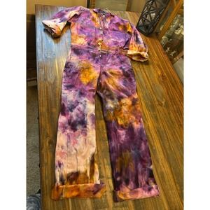 Universal Overall Company Tie Dye Jumpsuit Utility Coveralls 38 RG Cotton